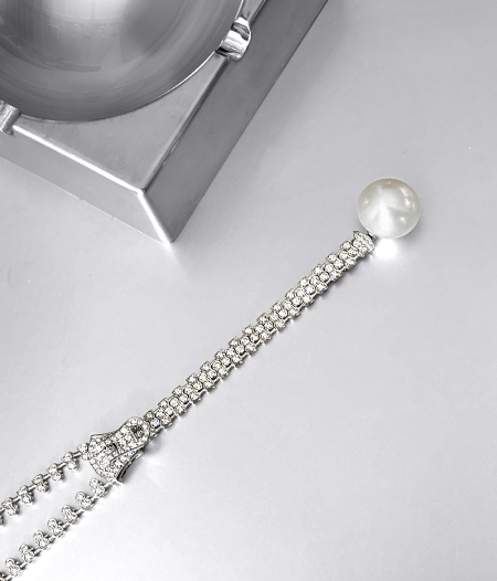 Pearl And Diamond Zip Necklace