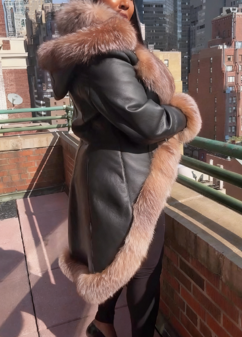 Hooded Irregular Eco-friendly Fur Coat