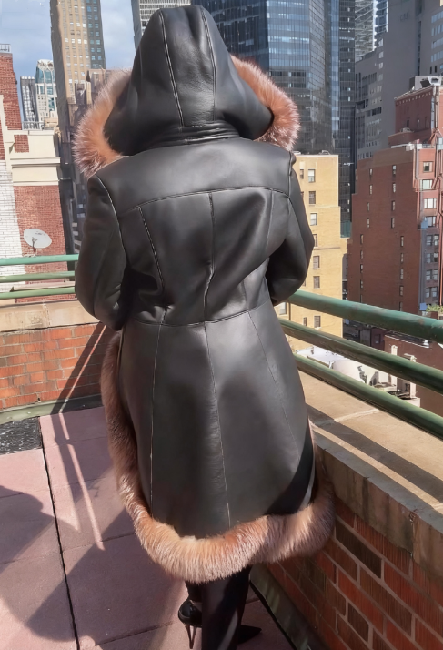 Hooded Irregular Eco-friendly Fur Coat