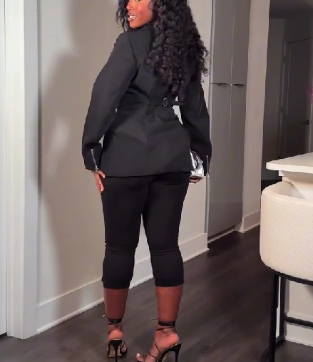 Slim-fit V-neck Long-sleeved Zipper Peplum Blazer