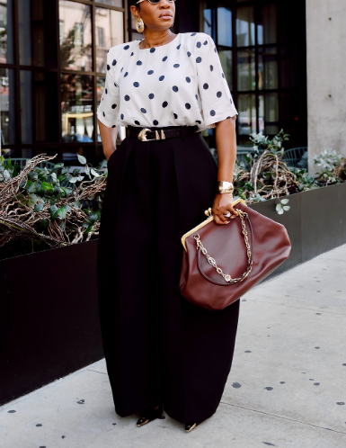 Lantern-style Wide Leg Pants