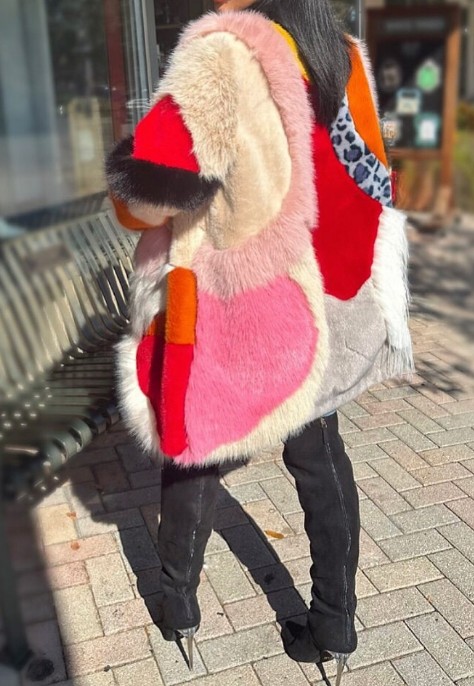 Colorful Faux Fur Jacket