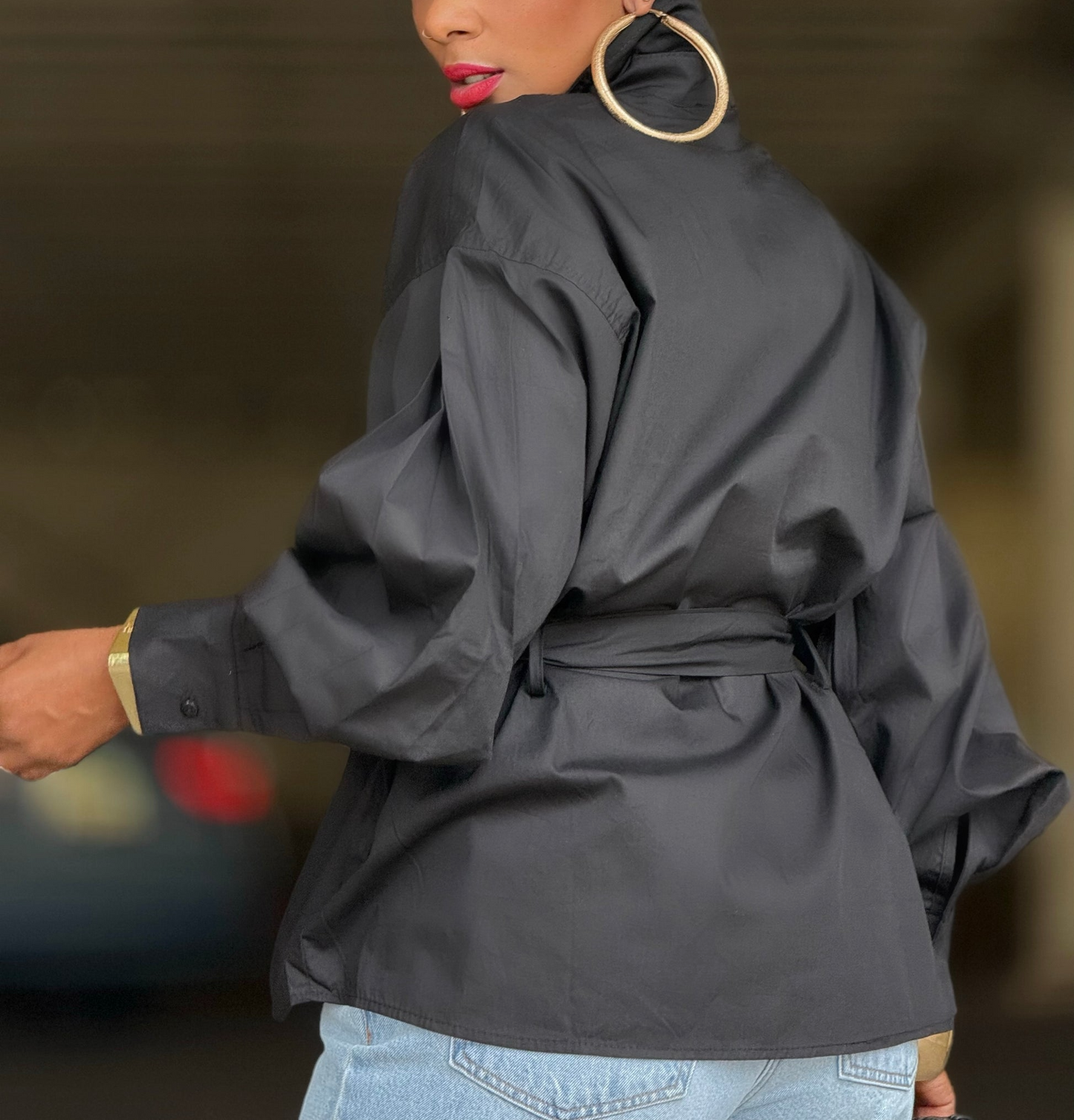 Waist-hugging Belted Top