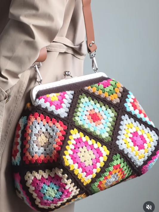 Colorful Crochet Retro Clutch