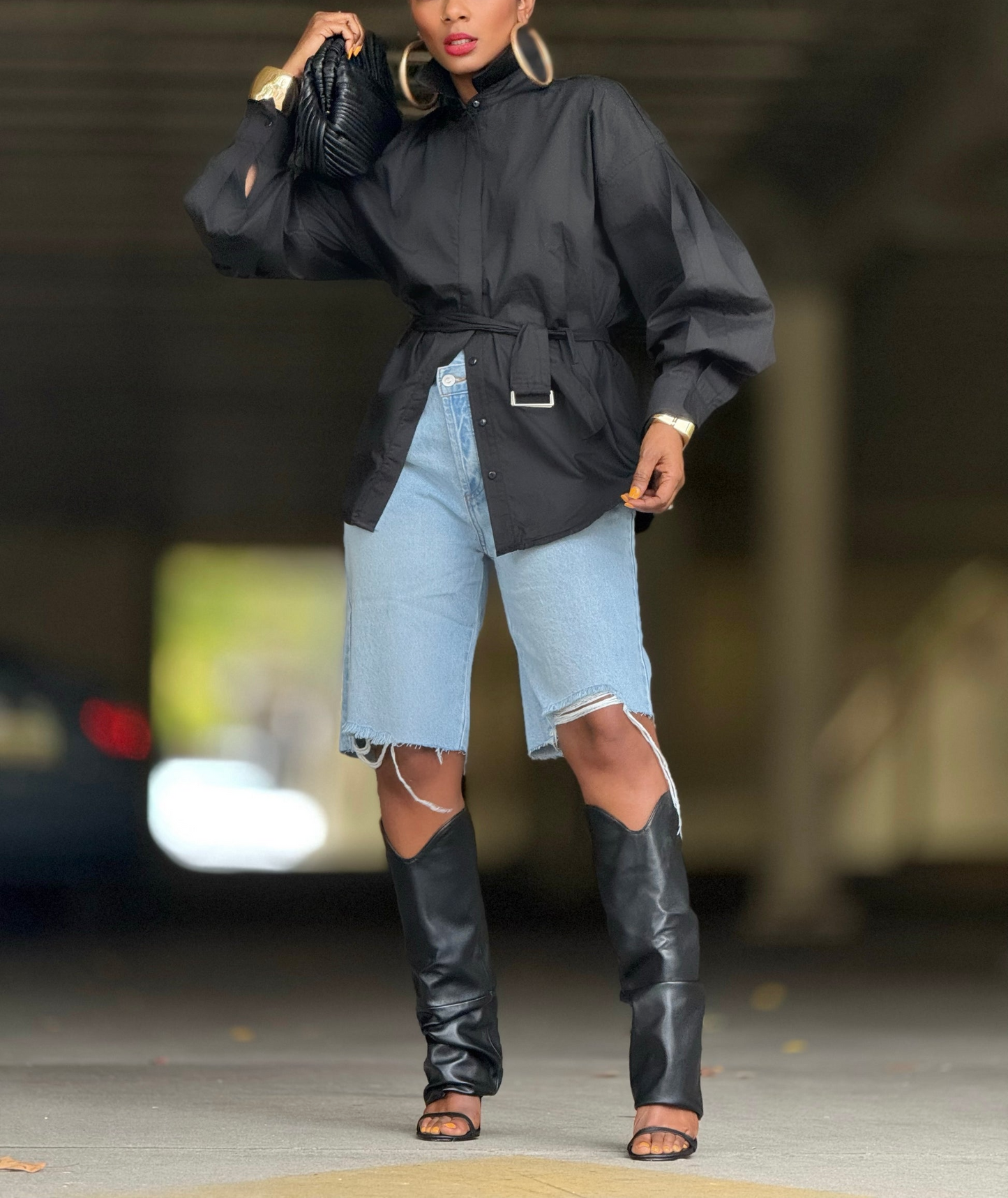 Waist-hugging Belted Top