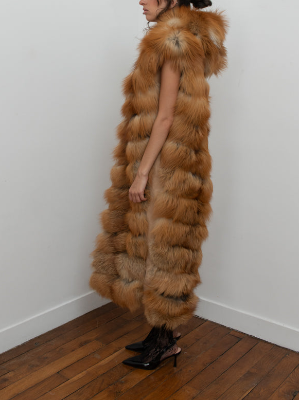 Natural Red Fox Full Length Vest