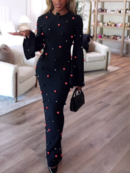 Round Neck Black Dress