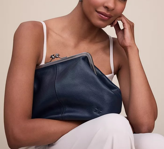 Leather Kisslock Bag