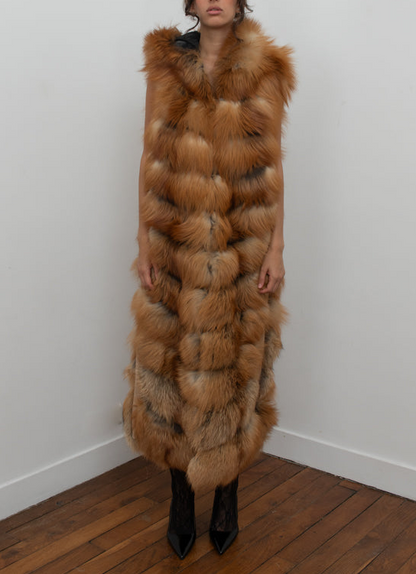 Natural Red Fox Full Length Vest