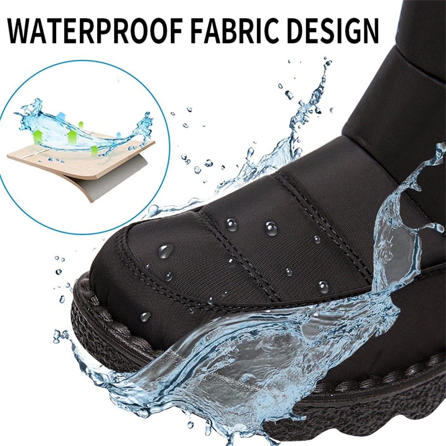 Waterproof Fleece-lined Mid-calf Snow Boot