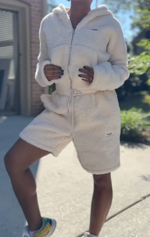 Warm Hoodie Shorts 2pc Set