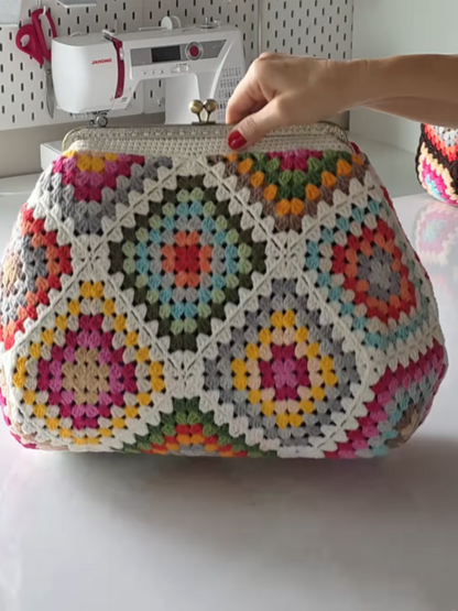Colorful Crochet Retro Clutch