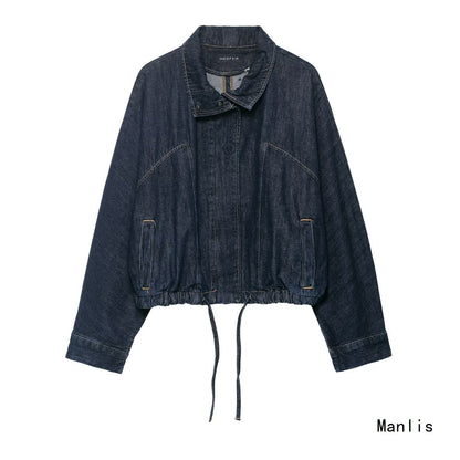 Batwing Sleeve Denim Jacket