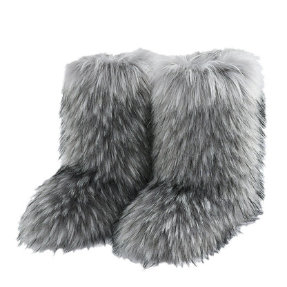 Faux Fox Fur Boots