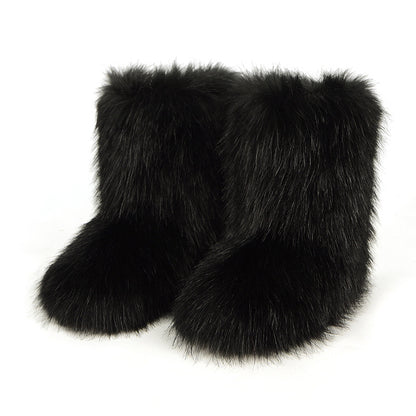 Faux Fox Fur Boots