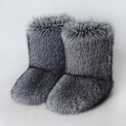 Faux Fox Fur Boots