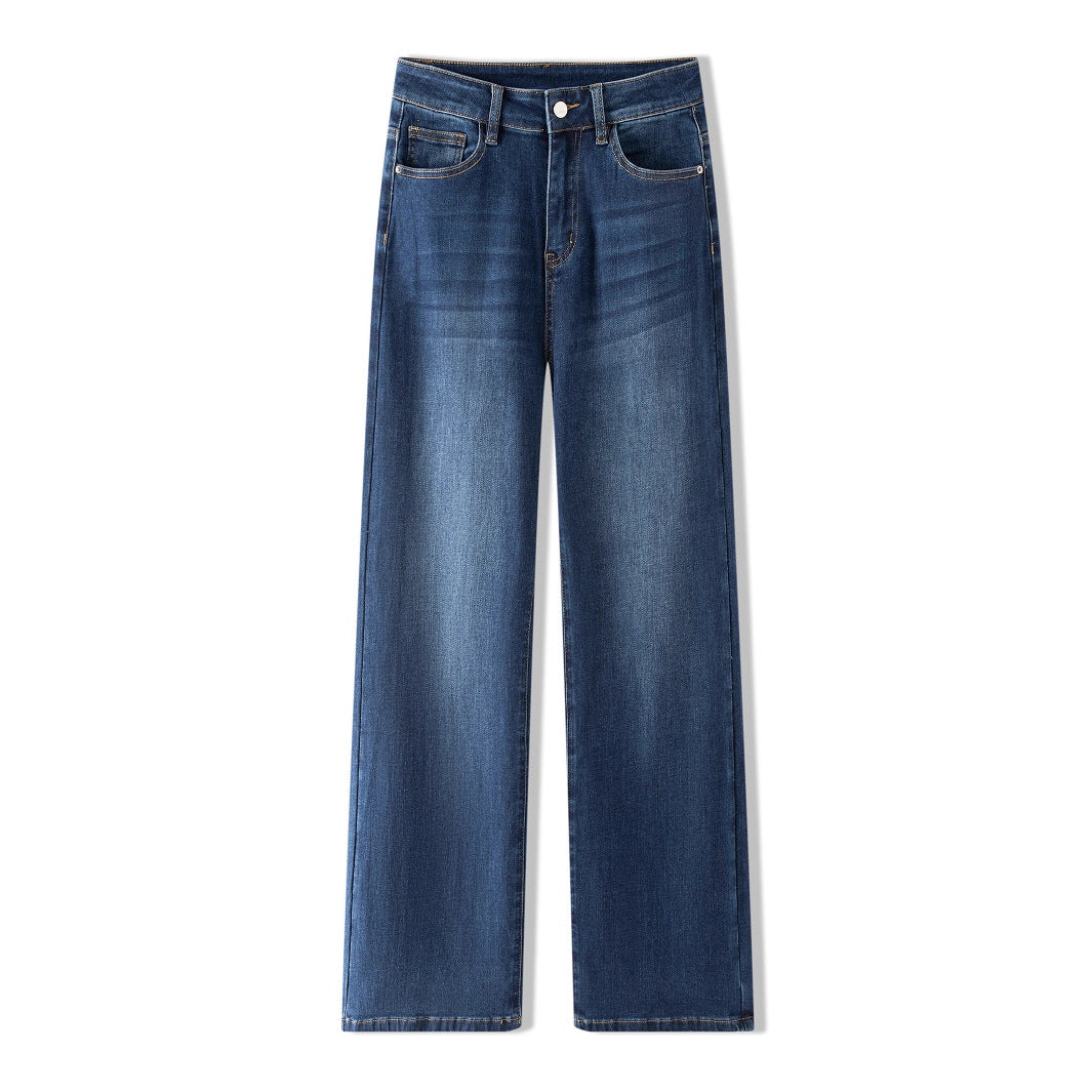 Oversized High-stretch Zipper Wide Leg Jeans