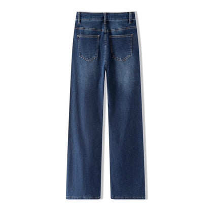 Oversized High-stretch Zipper Wide Leg Jeans