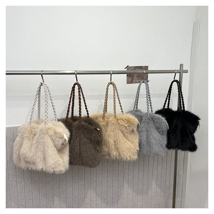 Faux Fox Fur Large Capacity Tote Bag