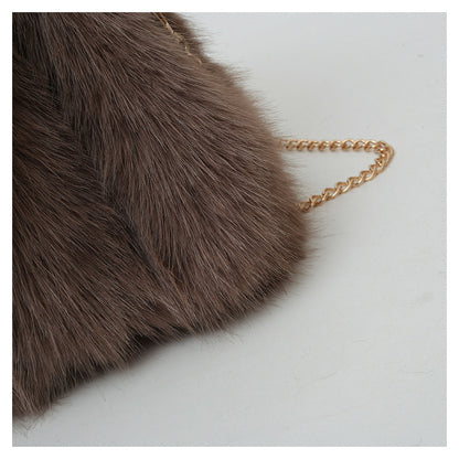 Faux Fox Fur Large Capacity Tote Bag