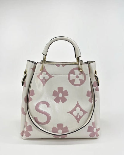 Leather Embossed Texture Bucket Handbag