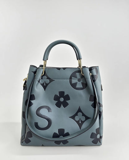 Leather Embossed Texture Bucket Handbag