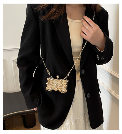 Beaded Chain Crossbody Evening Bag