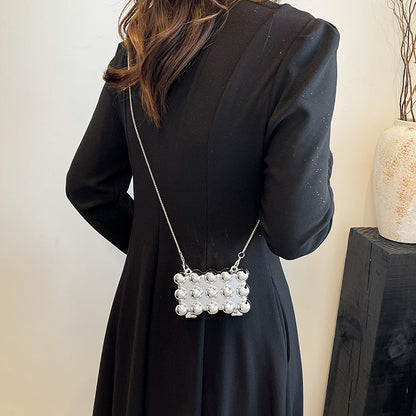 Beaded Chain Crossbody Evening Bag