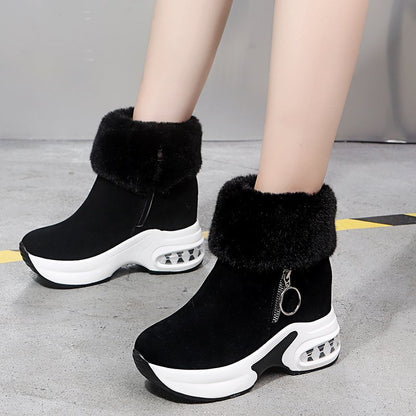 Super Warm & Cozy Thick Plush Wedge Ankle Boot