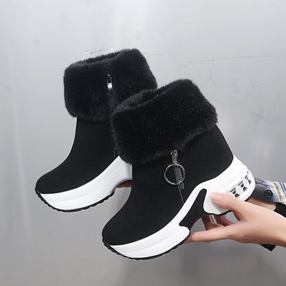 Super Warm & Cozy Thick Plush Wedge Ankle Boot
