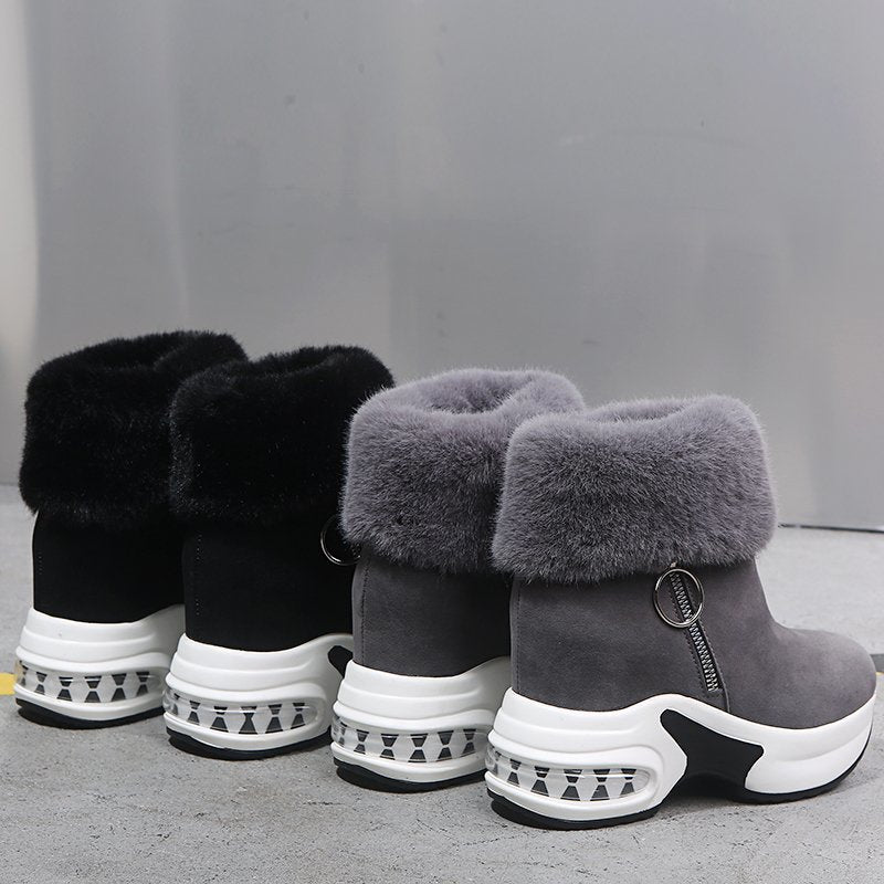 Super Warm & Cozy Thick Plush Wedge Ankle Boot