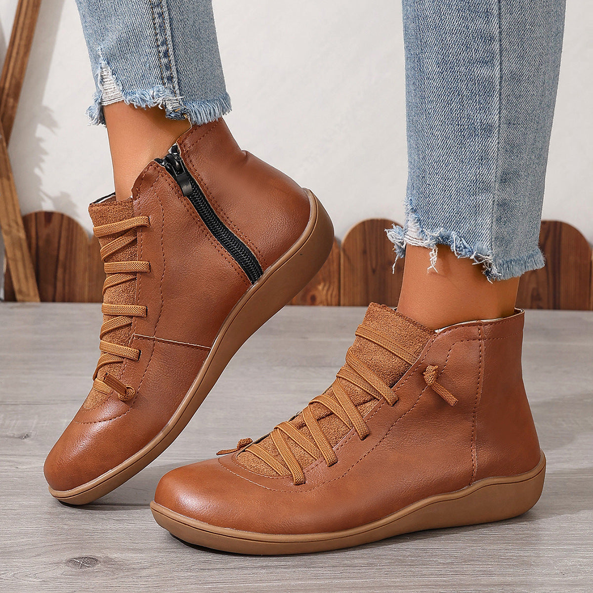 Women's Comfortable Handmade Leather Foot Support Boots