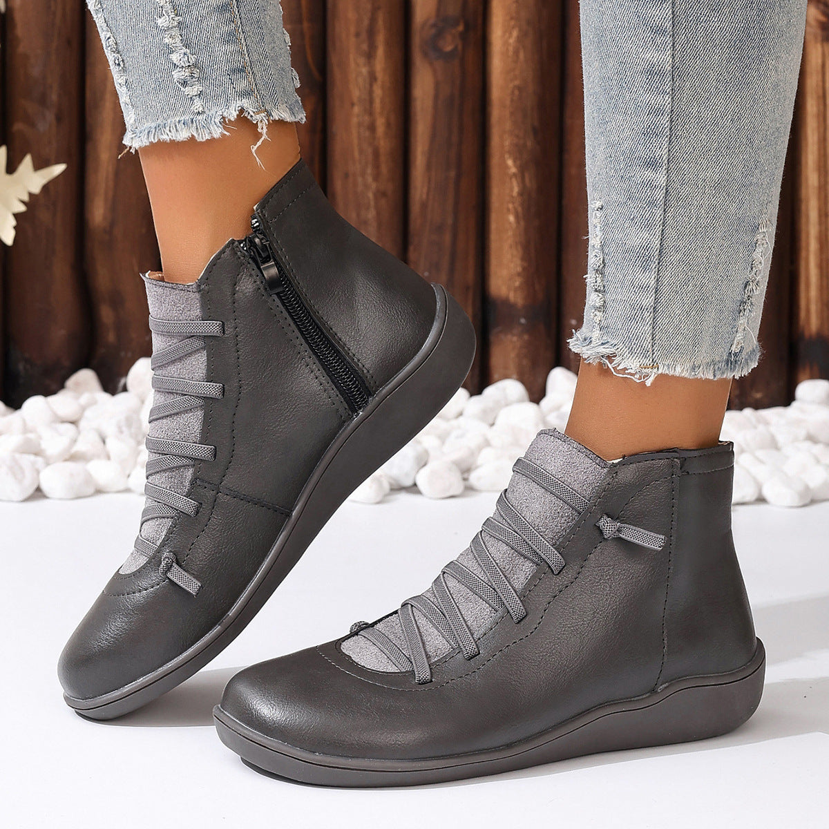 Women's Comfortable Handmade Leather Foot Support Boots