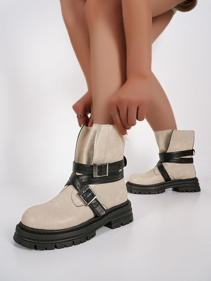 Belt Buckle Retro-style Motorcycle Boot