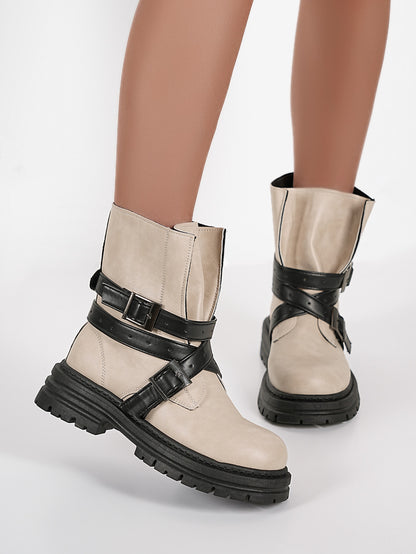 Belt Buckle Retro-style Motorcycle Boot