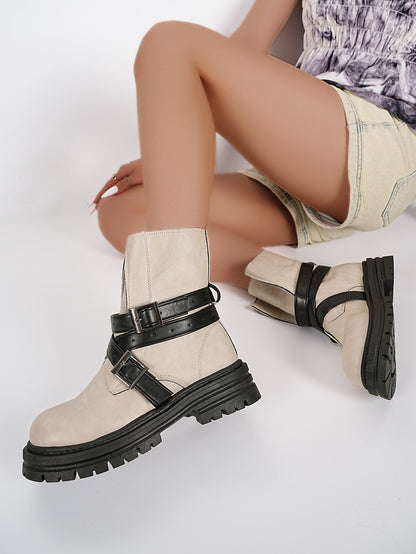 Belt Buckle Retro-style Motorcycle Boot