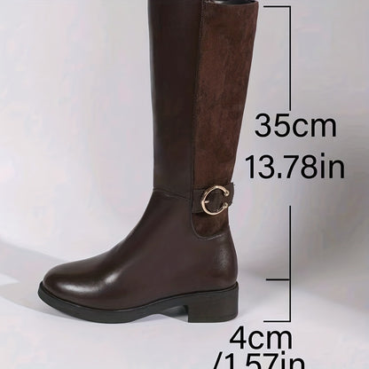 Stylish Lace-up Suede Mid-calf Boot