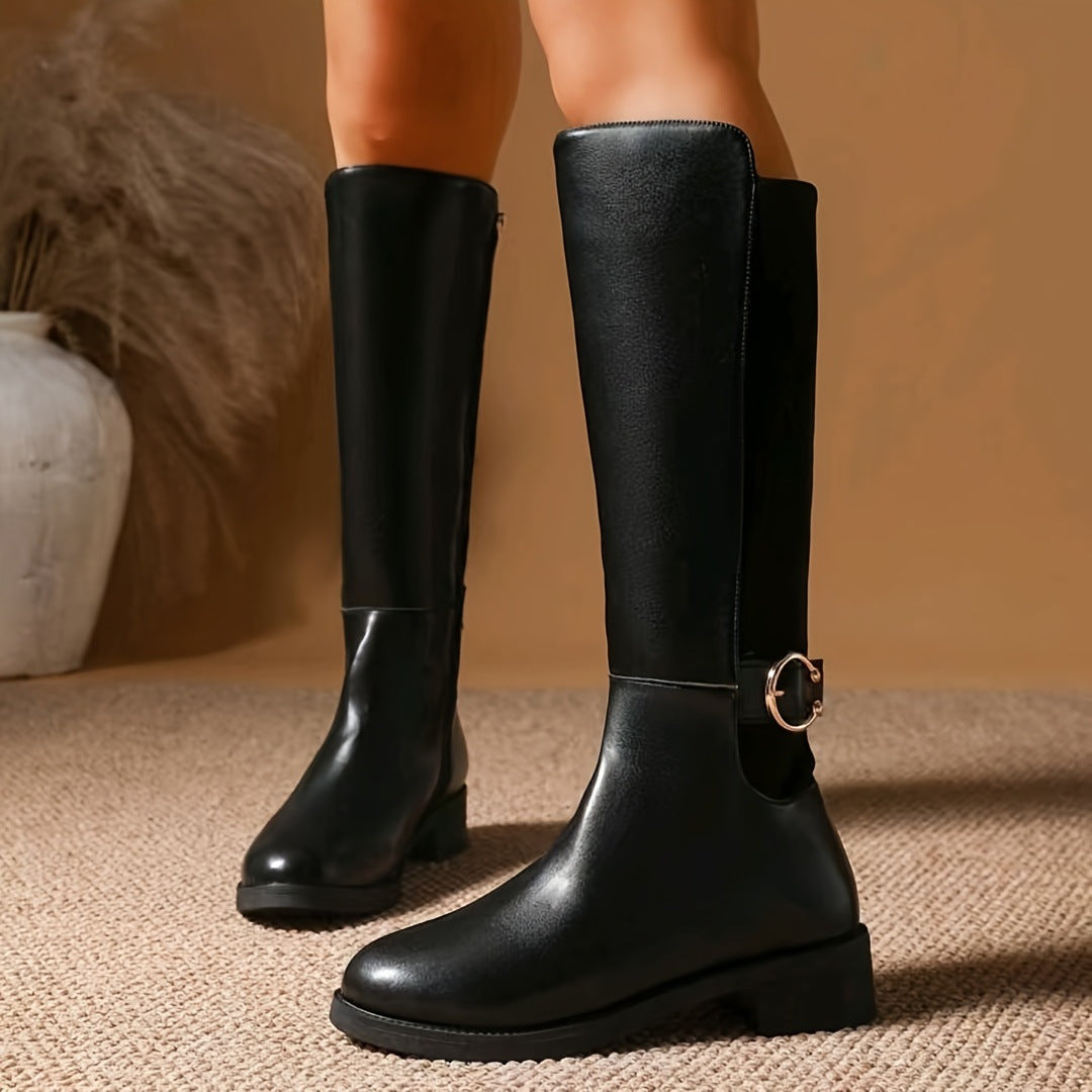 Stylish Lace-up Suede Mid-calf Boot