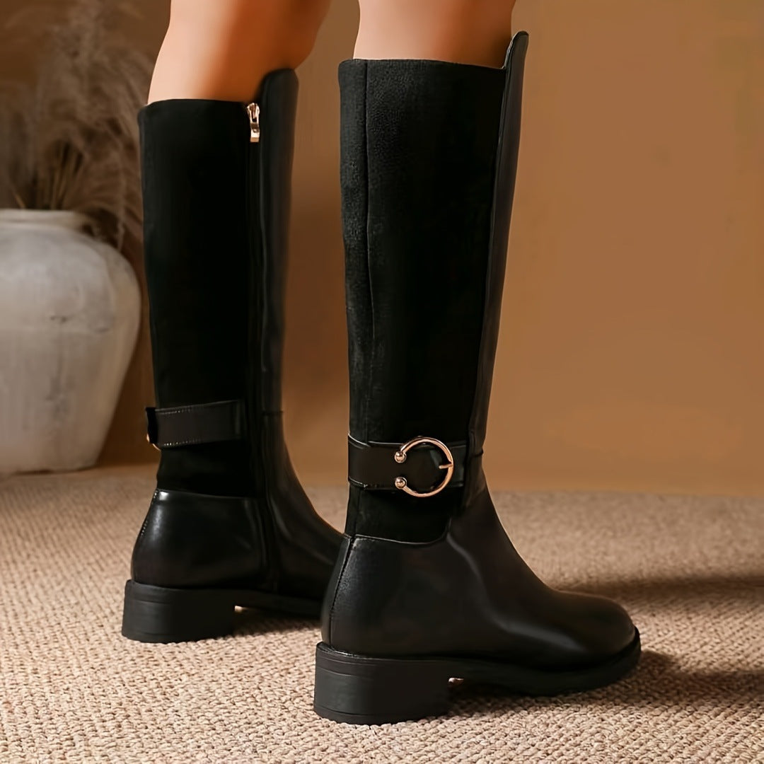 Stylish Lace-up Suede Mid-calf Boot