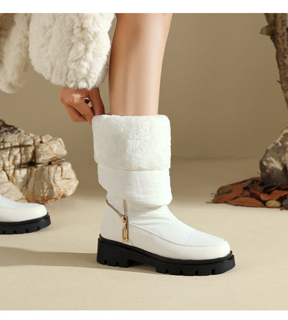 Thick-soled And Non-slip Warm Mid-calf Boot