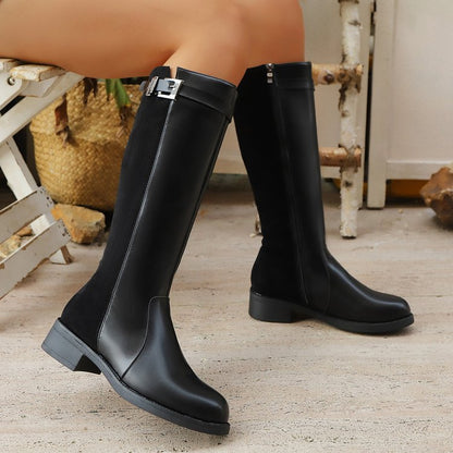 Belt Buckle Detail Chunky Heel Boot