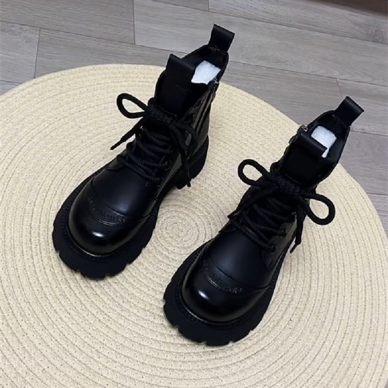 Thick And Soft Soled Fleece-lined Short Martin Boot