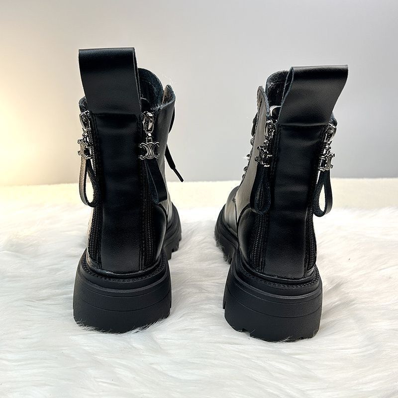 Platform Sole Double-zipper Fleece-lined Martin Boot