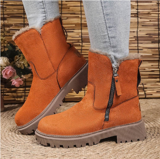 Side Zipper Plush Lined Winter Snow Boot