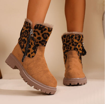 Side Zipper Plush Lined Winter Snow Boot