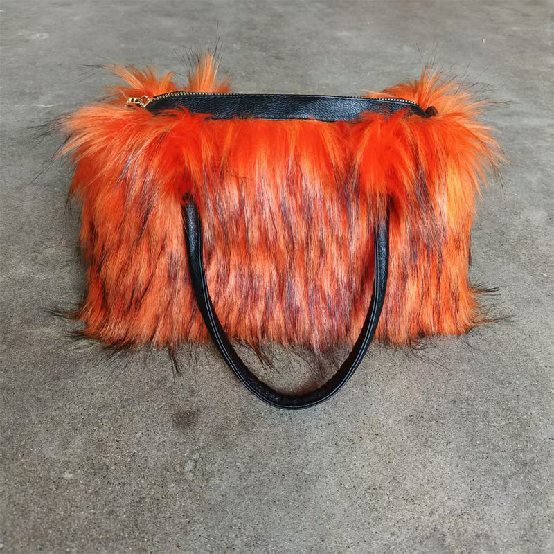 Faux Fur Tote Bag Fluffy Satchel Handbags