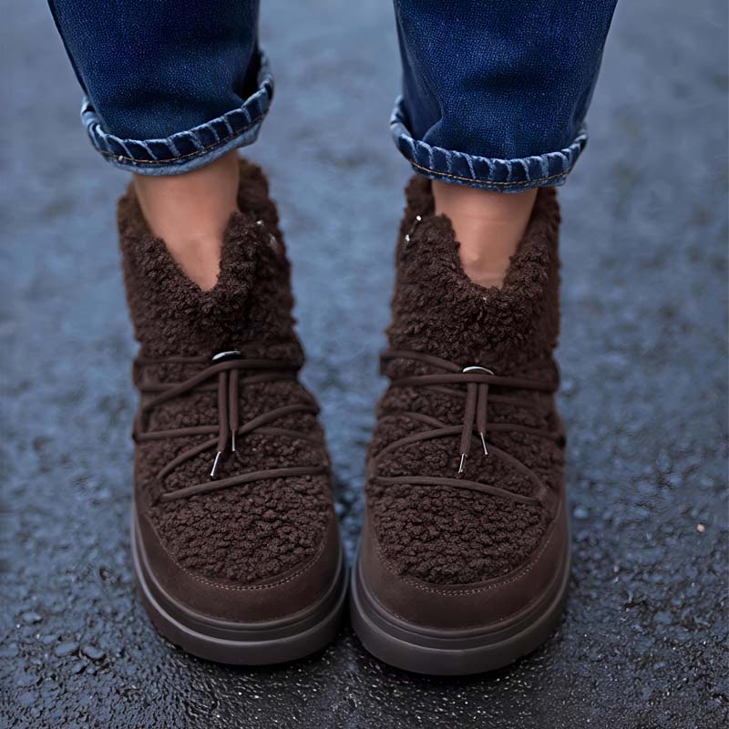 Cross Strap Fashionable Velvet Warm Snow Boots