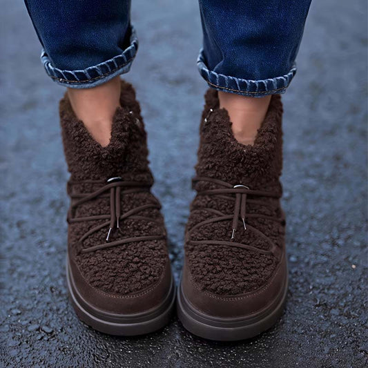 Cross Strap Fashionable Velvet Warm Snow Boots