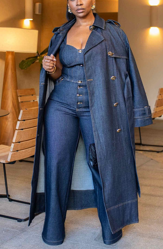Denim Trench Set