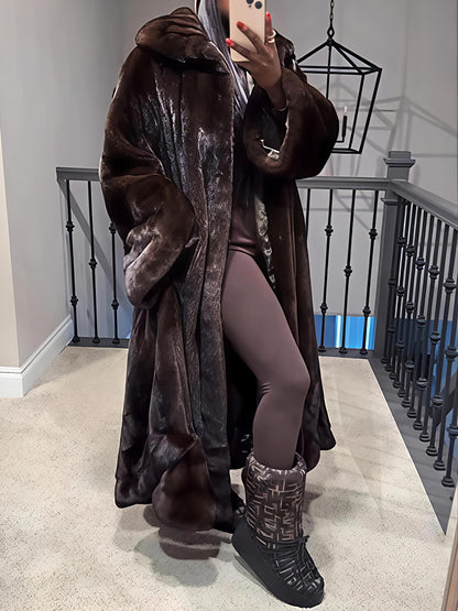 Oversized Imitation Mink Fur Coat
